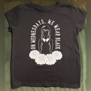 Wednesday Adams Black Graphic Kids T-Shirt